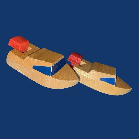 1972 Mattel Wooden Putt Putt Train Engine Cars Boats Construction Vehicles - Picture 5 of 14